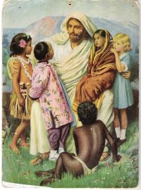 schoolplaat Jezus en de kinderen